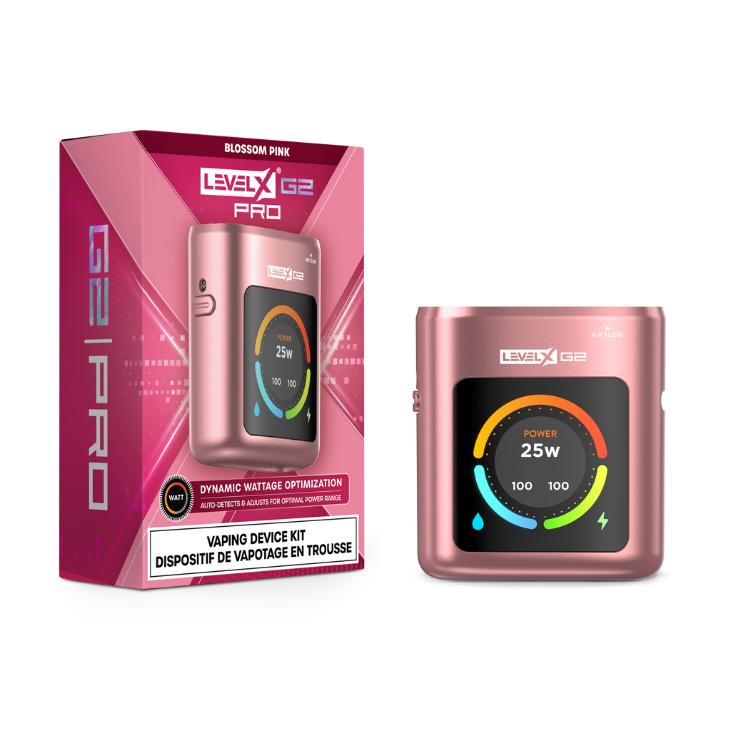 LEVEL X Battery G2 PRO in blossom pink with dynamic wattage optimization and LED power display.