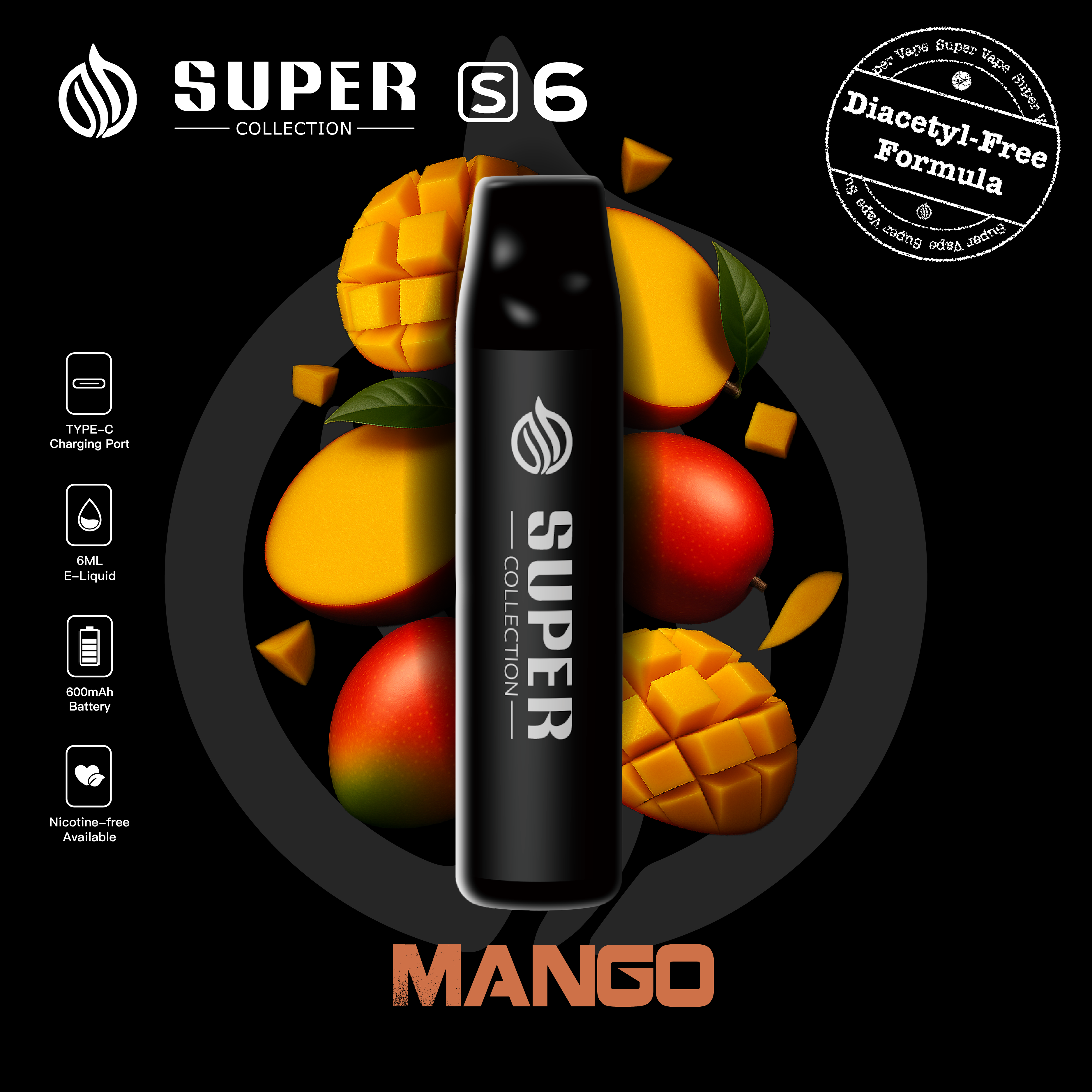 Super Collection S6 Disposable | Nicotine Free Available