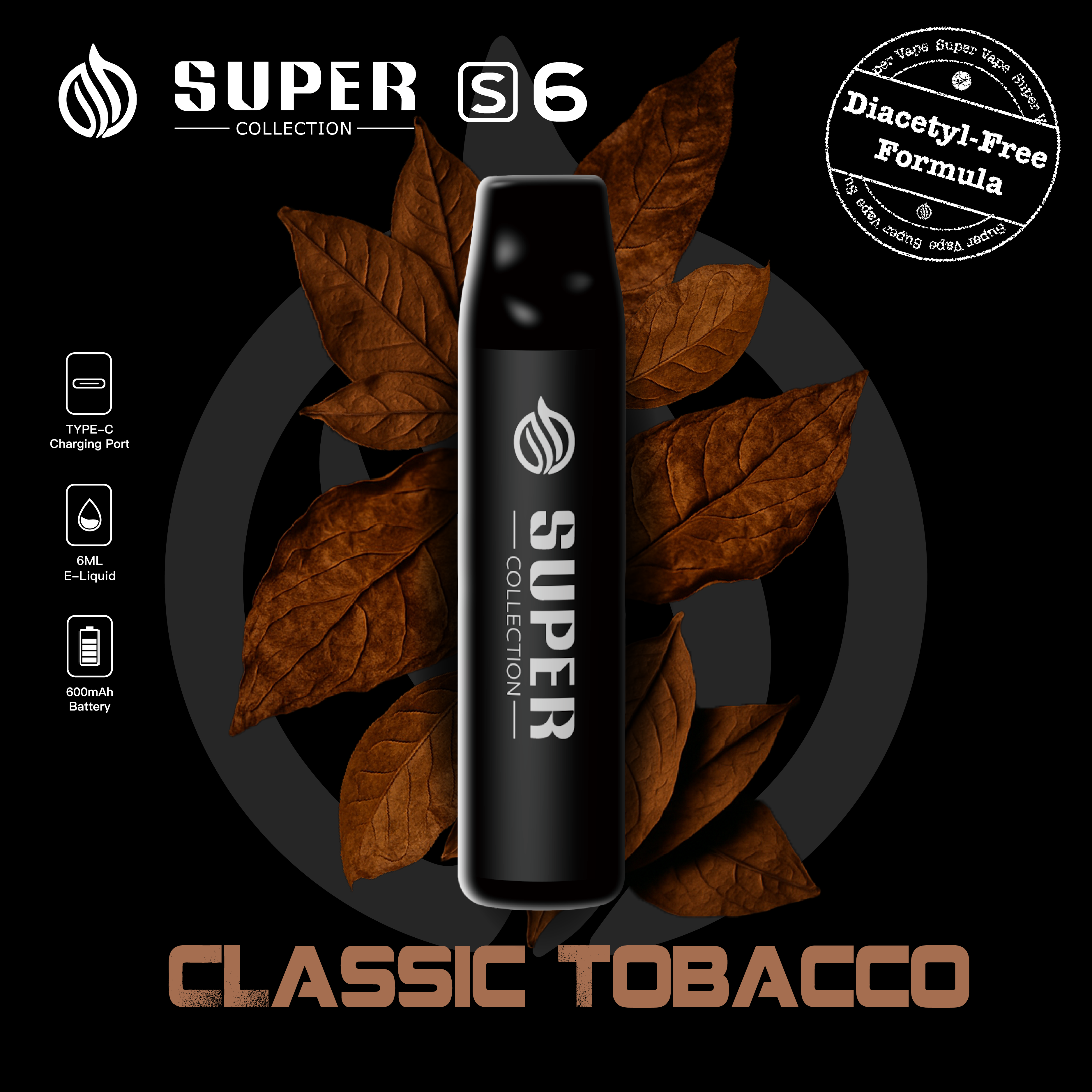 Super Collection S6 Disposable | Nicotine Free Available