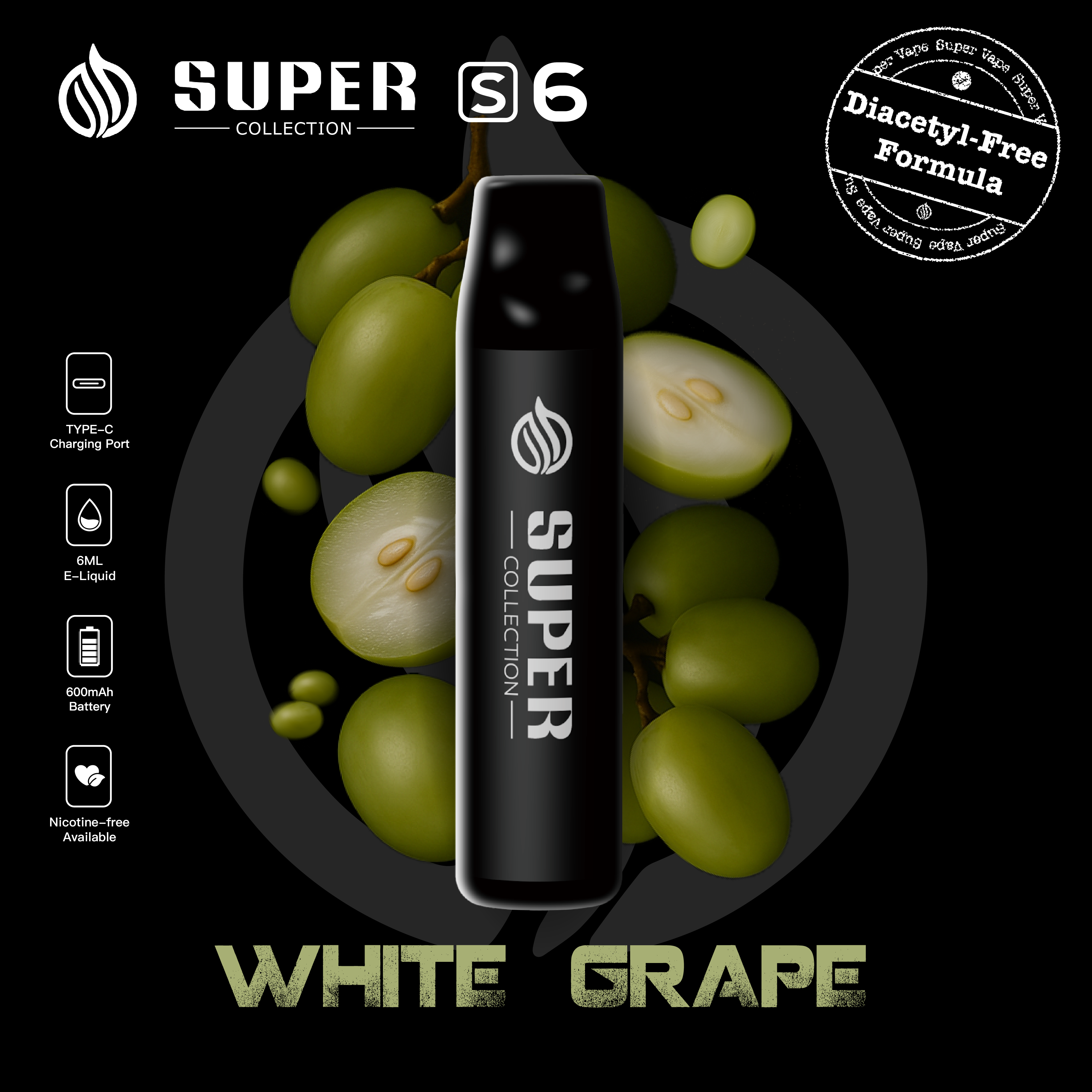 Super Collection S6 Disposable | Nicotine Free Available