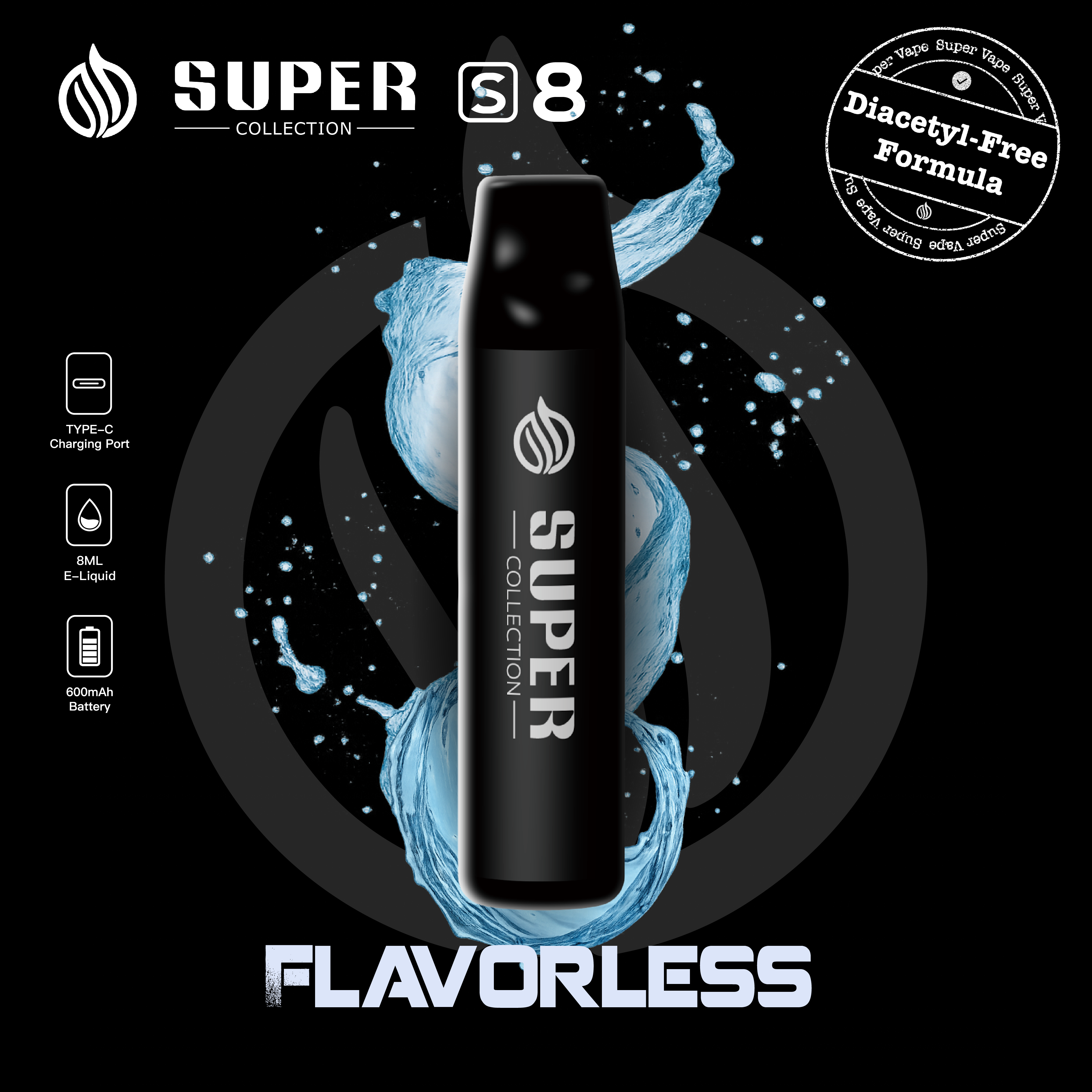 Super Collection S8 Disposable | Nicotine Free Available