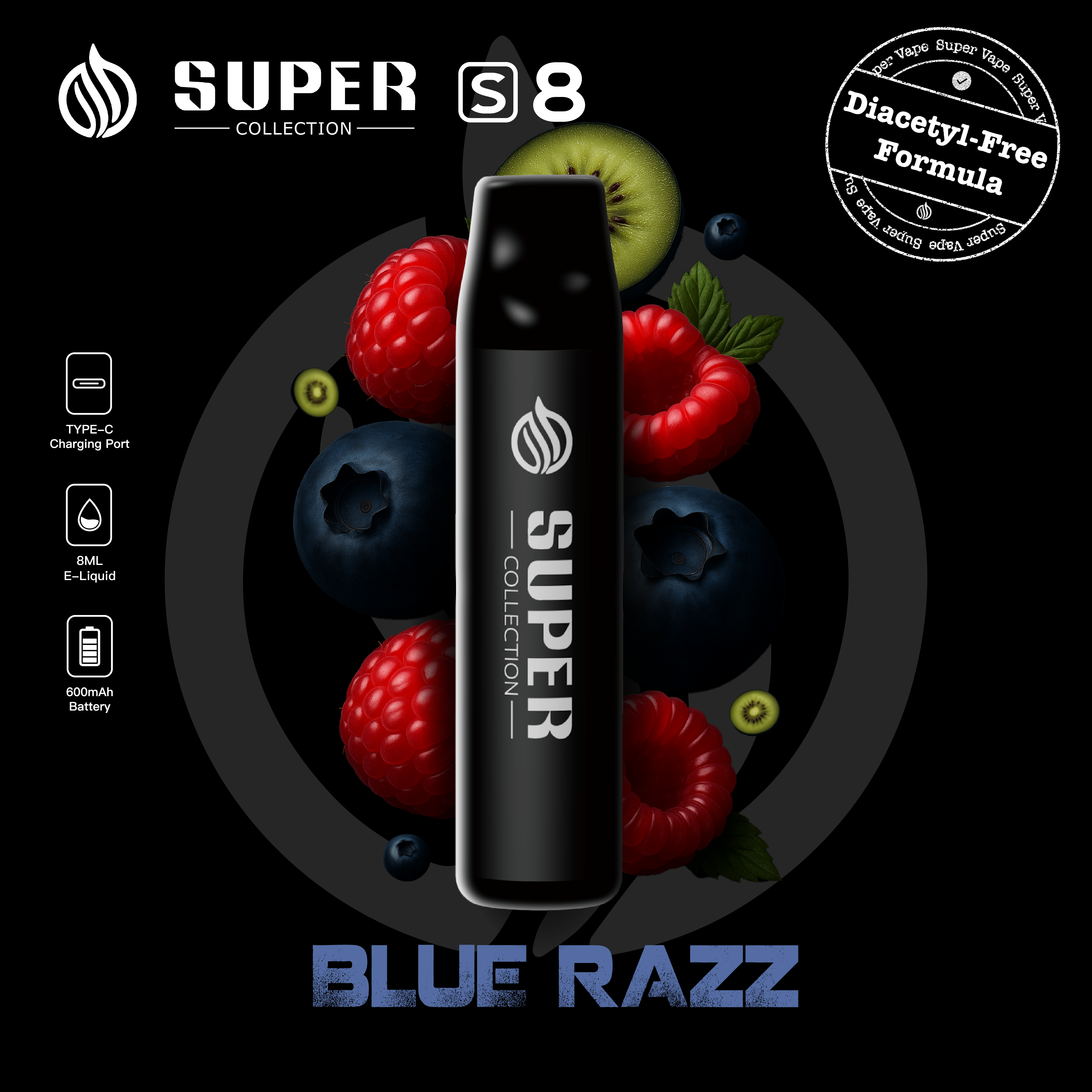 Super Collection S8 Disposable | Nicotine Free Available