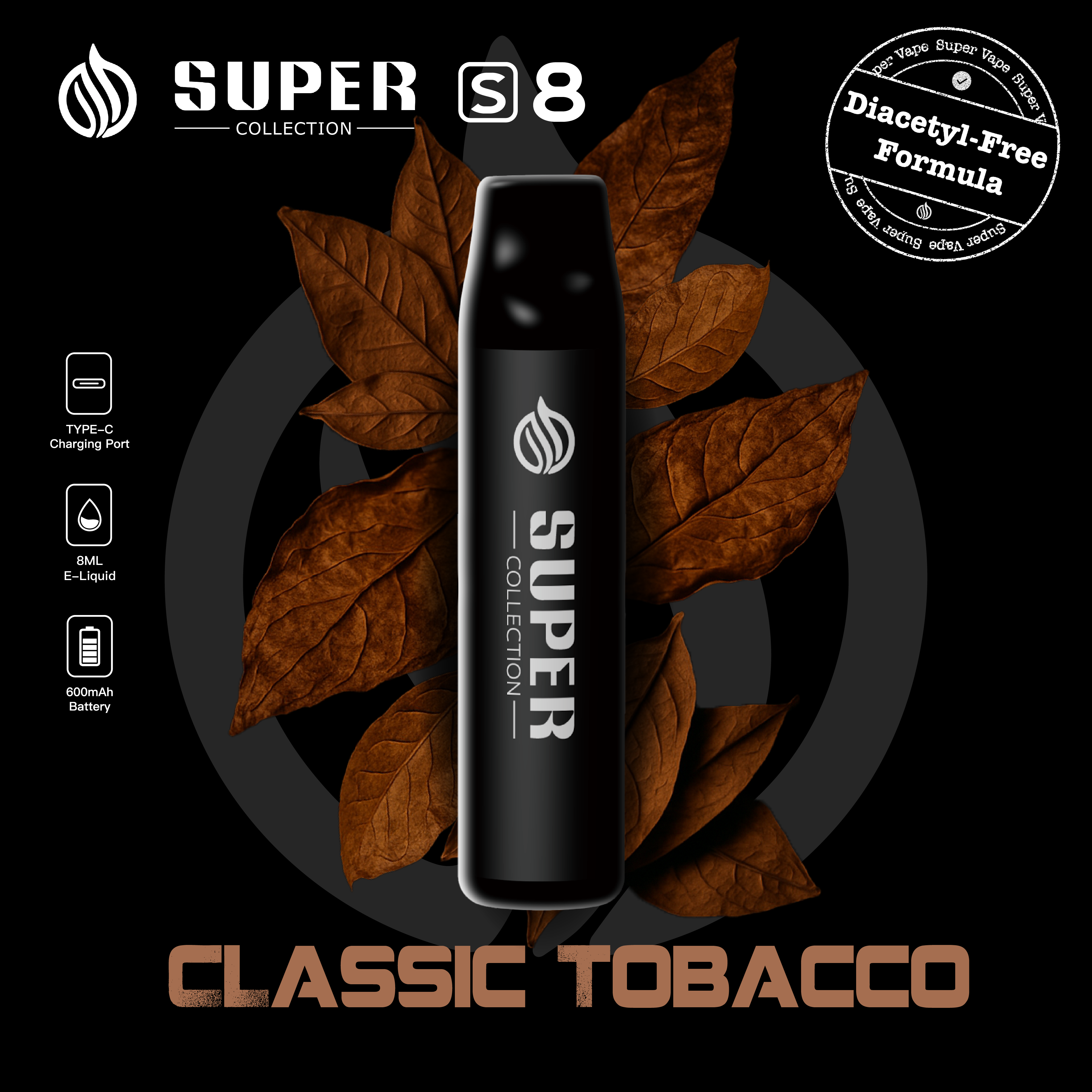 Super Collection S8 Disposable | Nicotine Free Available