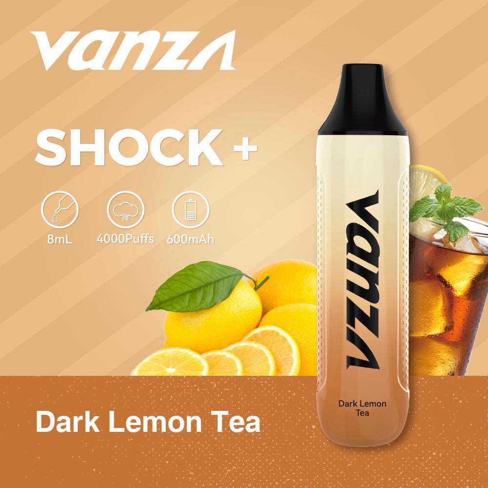 Vanza Shock+ 4000Puffs Disposable Vape - dark lemon tea