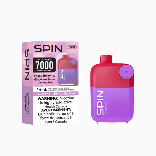 Spin T7000 Disposable Rechargeable Vape - Mixed Berry Ice