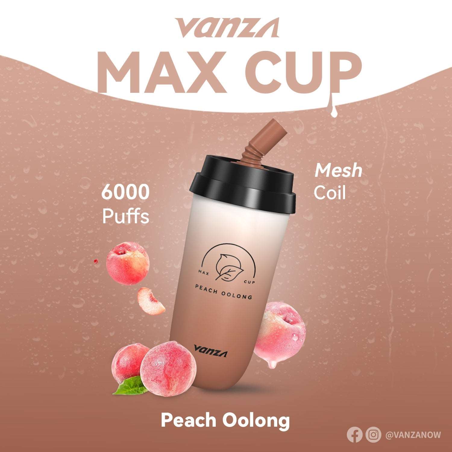 Vanza Max Cup 6000Puffs Disposable Vape - peach oolong