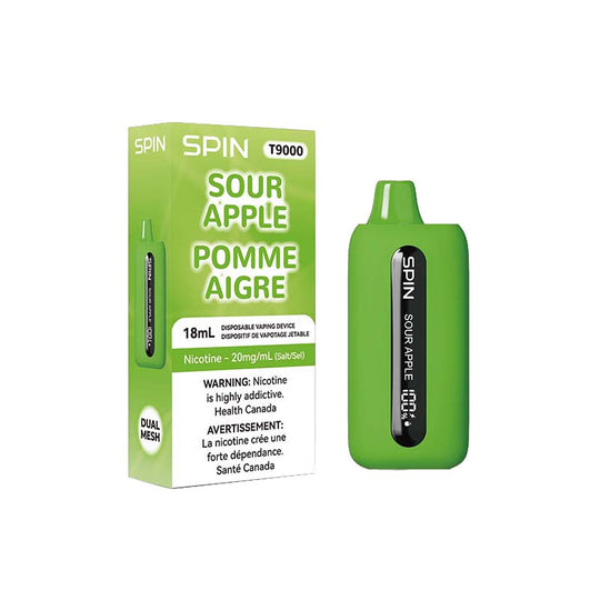 SPIN 9K Rechargeable Disposable Vape - Sour Apple
