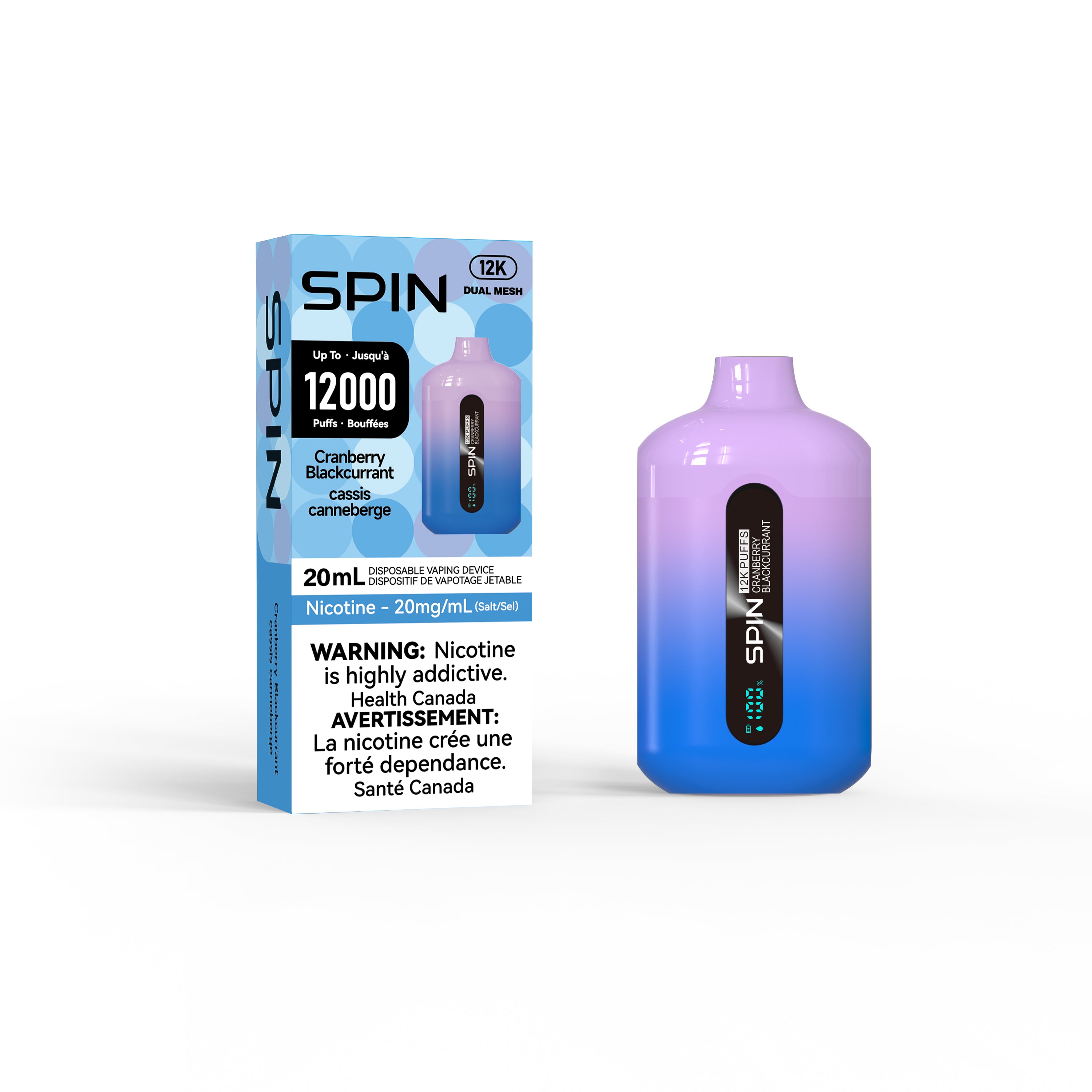 Spin 12K - Up to 12000 Puffs - Cranberry Blackcurrant