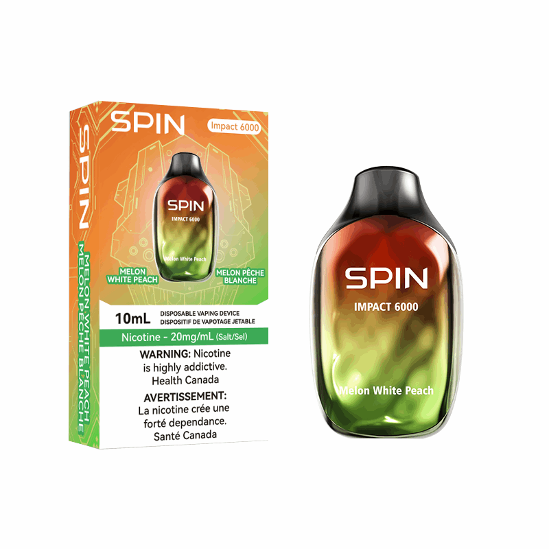 SPIN Impact 6000 Rechargeable Disposable Vape - Melon White Peach